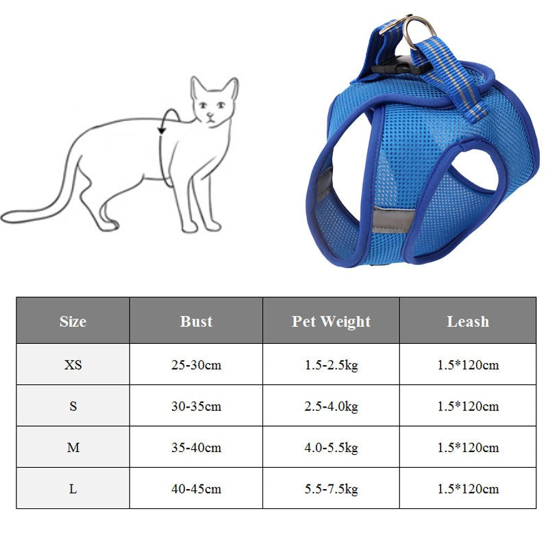 Harnais de traction anti-choc pour chat