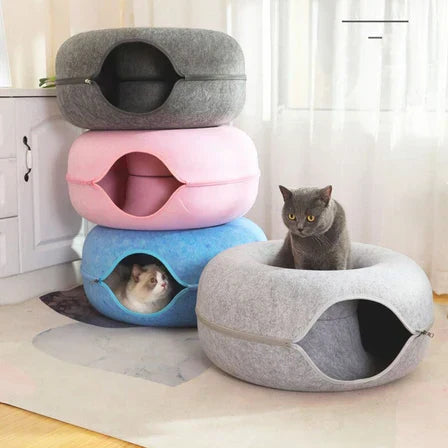 Lit pour chat en forme de beignet