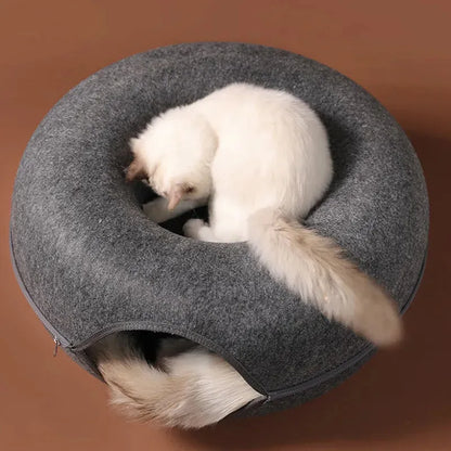 Lit pour chat en forme de beignet