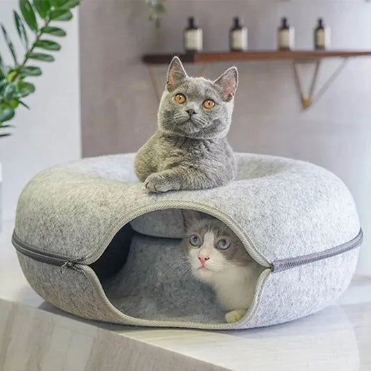 Lit pour chat en forme de beignet